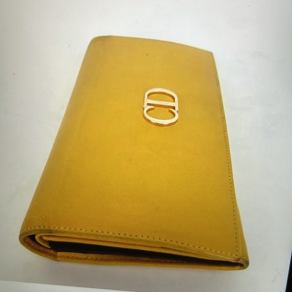💝 Auth Christian Dior Wallet Yellow Leather 💝 - Picture 3 of 8